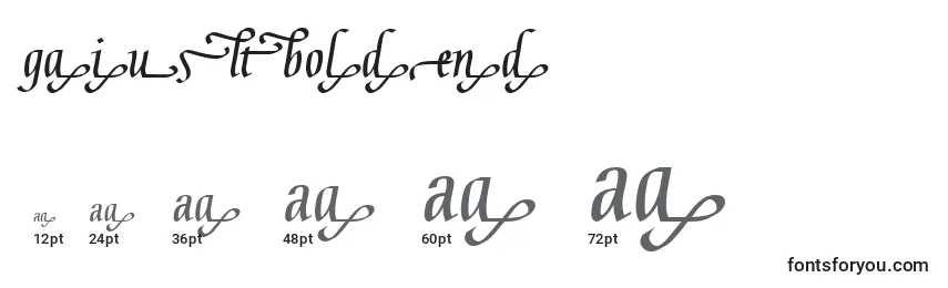 GaiusLtBoldEnd Font Sizes