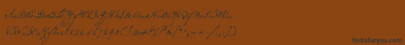 Czcionka Schoonerscript – czarne czcionki na brązowym tle