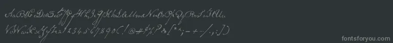 フォントSchoonerscript – 黒い背景に灰色の文字