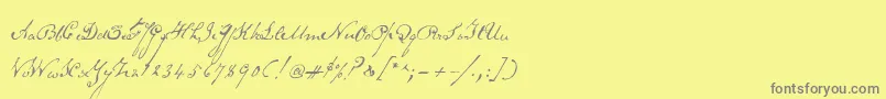 Schoonerscript Font – Gray Fonts on Yellow Background