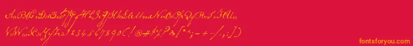 Шрифт Schoonerscript – оранжевые шрифты на красном фоне