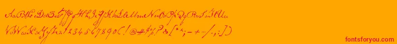 Шрифт Schoonerscript – красные шрифты на оранжевом фоне