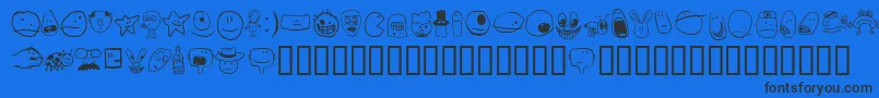 TombatsSmilies Font – Black Fonts on Blue Background