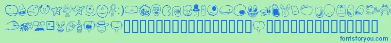 TombatsSmilies Font – Blue Fonts on Green Background