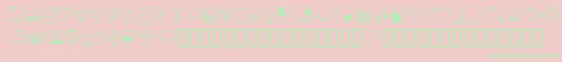 TombatsSmilies-Schriftart – Grüne Schriften auf rosa Hintergrund