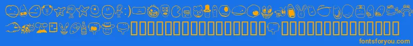 TombatsSmilies Font – Orange Fonts on Blue Background