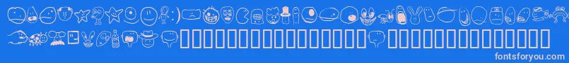 TombatsSmilies Font – Pink Fonts on Blue Background