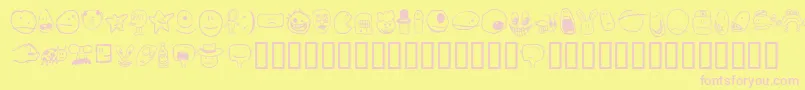 TombatsSmilies Font – Pink Fonts on Yellow Background