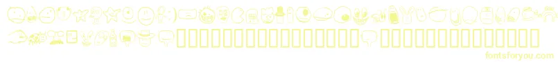 TombatsSmilies Font – Yellow Fonts on White Background