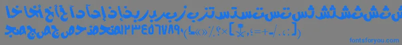 フォントAymModernSUNormal. – 灰色の背景に青い文字