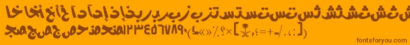 AymModernSUNormal. Font – Brown Fonts on Orange Background