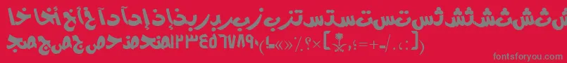 フォントAymModernSUNormal. – 赤い背景に灰色の文字