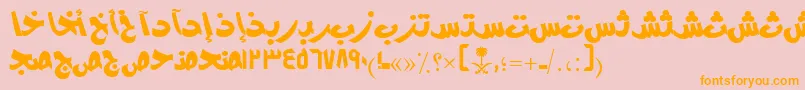 AymModernSUNormal. Font – Orange Fonts on Pink Background