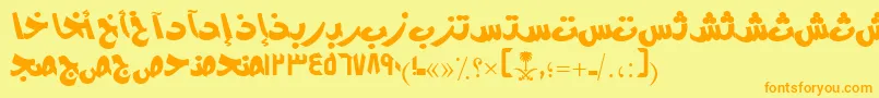 Шрифт AymModernSUNormal. – оранжевые шрифты на жёлтом фоне
