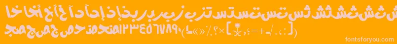 AymModernSUNormal.-Schriftart – Rosa Schriften auf orangefarbenem Hintergrund