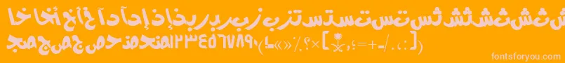 フォントAymModernSUNormal. – オレンジの背景にピンクのフォント