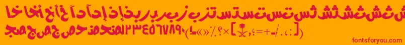 Шрифт AymModernSUNormal. – красные шрифты на оранжевом фоне