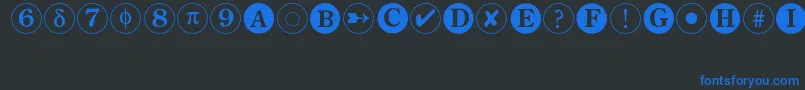 Bullets2 Font – Blue Fonts on Black Background