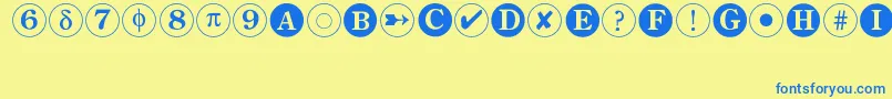 Bullets2 Font – Blue Fonts on Yellow Background