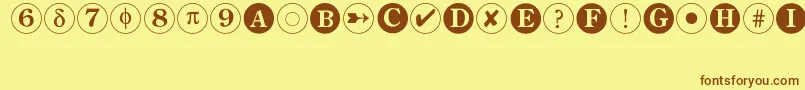 Bullets2 Font – Brown Fonts on Yellow Background