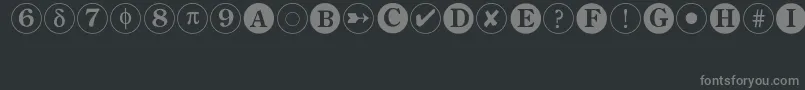 Fonte Bullets2 – fontes cinzas em um fundo preto