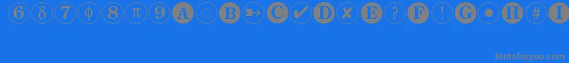 Bullets2 Font – Gray Fonts on Blue Background