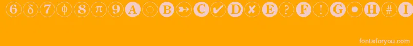 Bullets2 Font – Pink Fonts on Orange Background