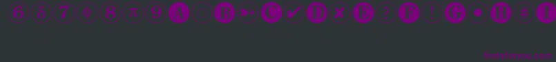 Czcionka Bullets2 – fioletowe czcionki na czarnym tle
