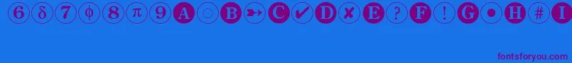 Bullets2 Font – Purple Fonts on Blue Background