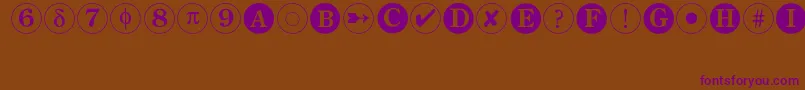 Bullets2 Font – Purple Fonts on Brown Background