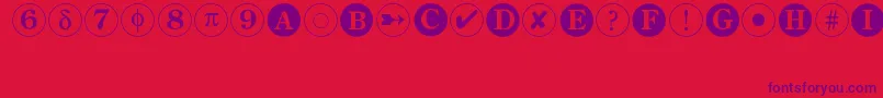 Bullets2 Font – Purple Fonts on Red Background
