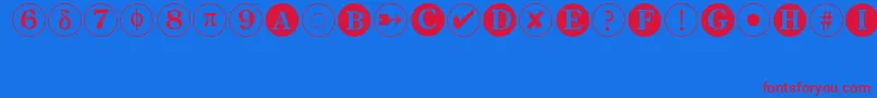 Bullets2 Font – Red Fonts on Blue Background