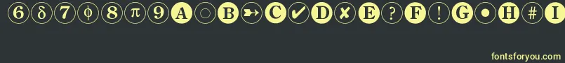 Bullets2 Font – Yellow Fonts on Black Background