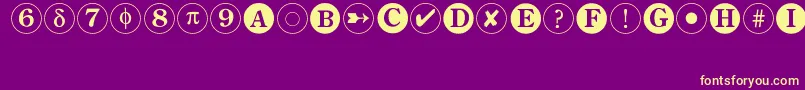 Bullets2 Font – Yellow Fonts on Purple Background