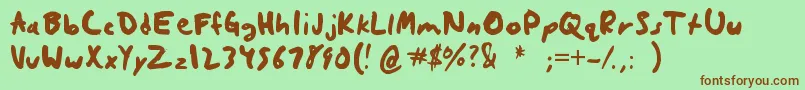 Quickrite Font – Brown Fonts on Green Background