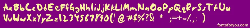 Quickrite Font – Yellow Fonts on Purple Background