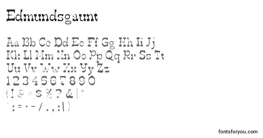 Czcionka Edmundsgaunt – alfabet, cyfry, specjalne znaki