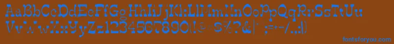 Edmundsgaunt-Schriftart – Blaue Schriften auf braunem Hintergrund