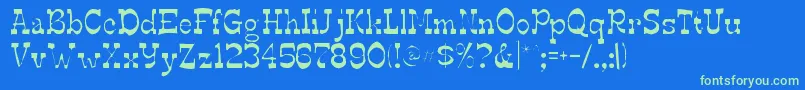 Edmundsgaunt Font – Green Fonts on Blue Background