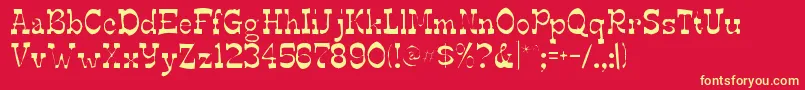 Edmundsgaunt Font – Yellow Fonts on Red Background