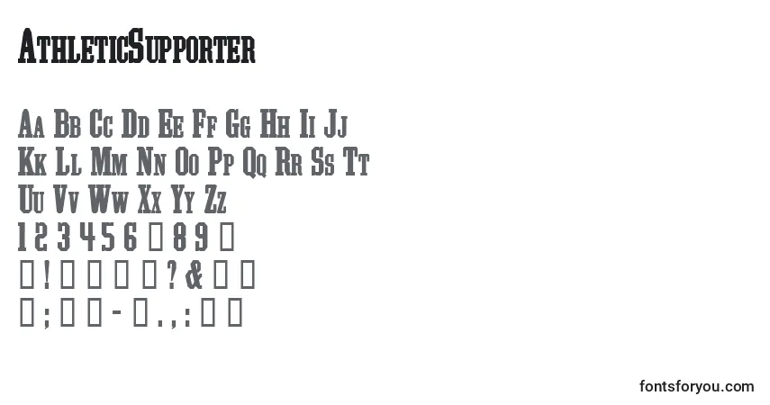 A fonte AthleticSupporter – alfabeto, números, caracteres especiais