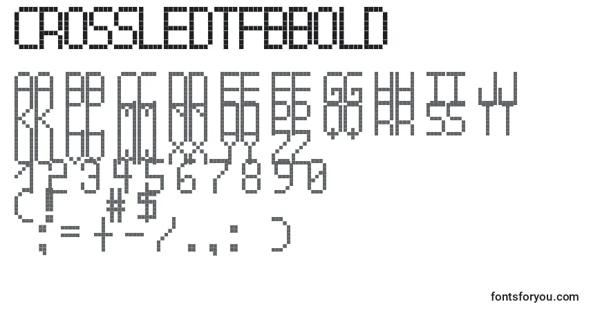 Schriftart CrossLedTfbBold – Alphabet, Zahlen, spezielle Symbole