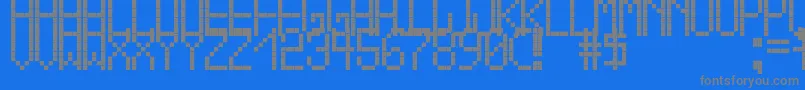 CrossLedTfbBold-Schriftart – Graue Schriften auf blauem Hintergrund