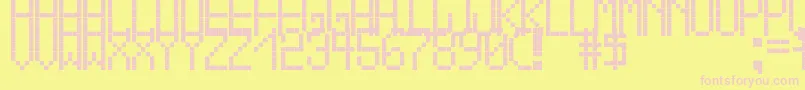 CrossLedTfbBold Font – Pink Fonts on Yellow Background