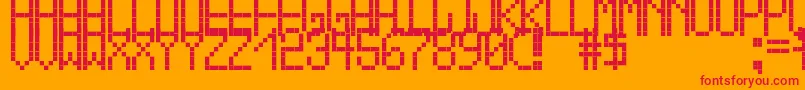 CrossLedTfbBold Font – Red Fonts on Orange Background