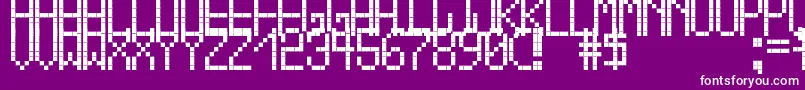 Fonte CrossLedTfbBold – fontes brancas em um fundo violeta