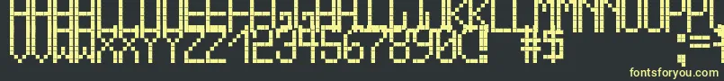 CrossLedTfbBold Font – Yellow Fonts on Black Background