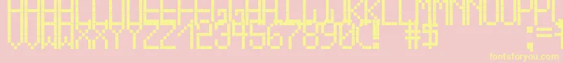 CrossLedTfbBold Font – Yellow Fonts on Pink Background