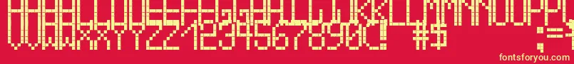 CrossLedTfbBold Font – Yellow Fonts on Red Background