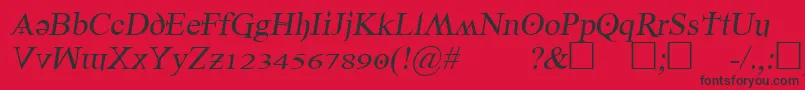 Denial2regularitalics-Schriftart – Schwarze Schriften auf rotem Hintergrund